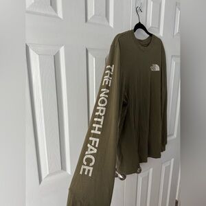 The North Face Long Sleeve Logo Crew neck T - Shirt | Olive Green | Size XL